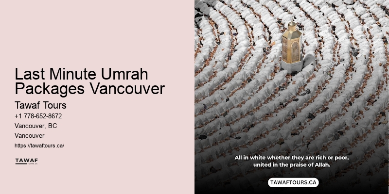 Last Minute Umrah Packages Vancouver to Medina Hajj Packages